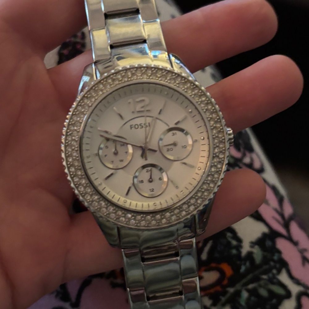 Fossil Women's Silver Stella Glitz Watch ES3588